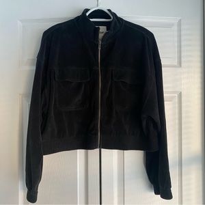 Aerie Corduroy Zip Up Cropped Shacket Size XL